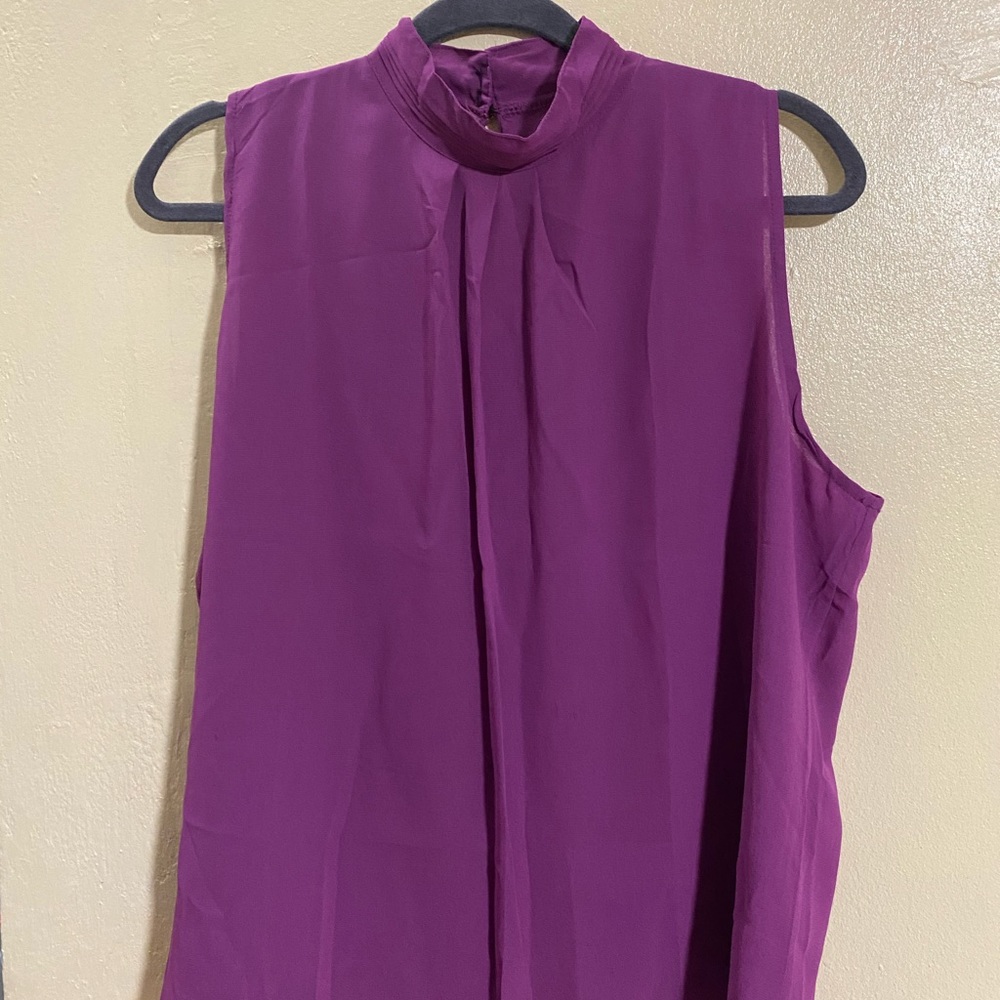 Purple blouse.